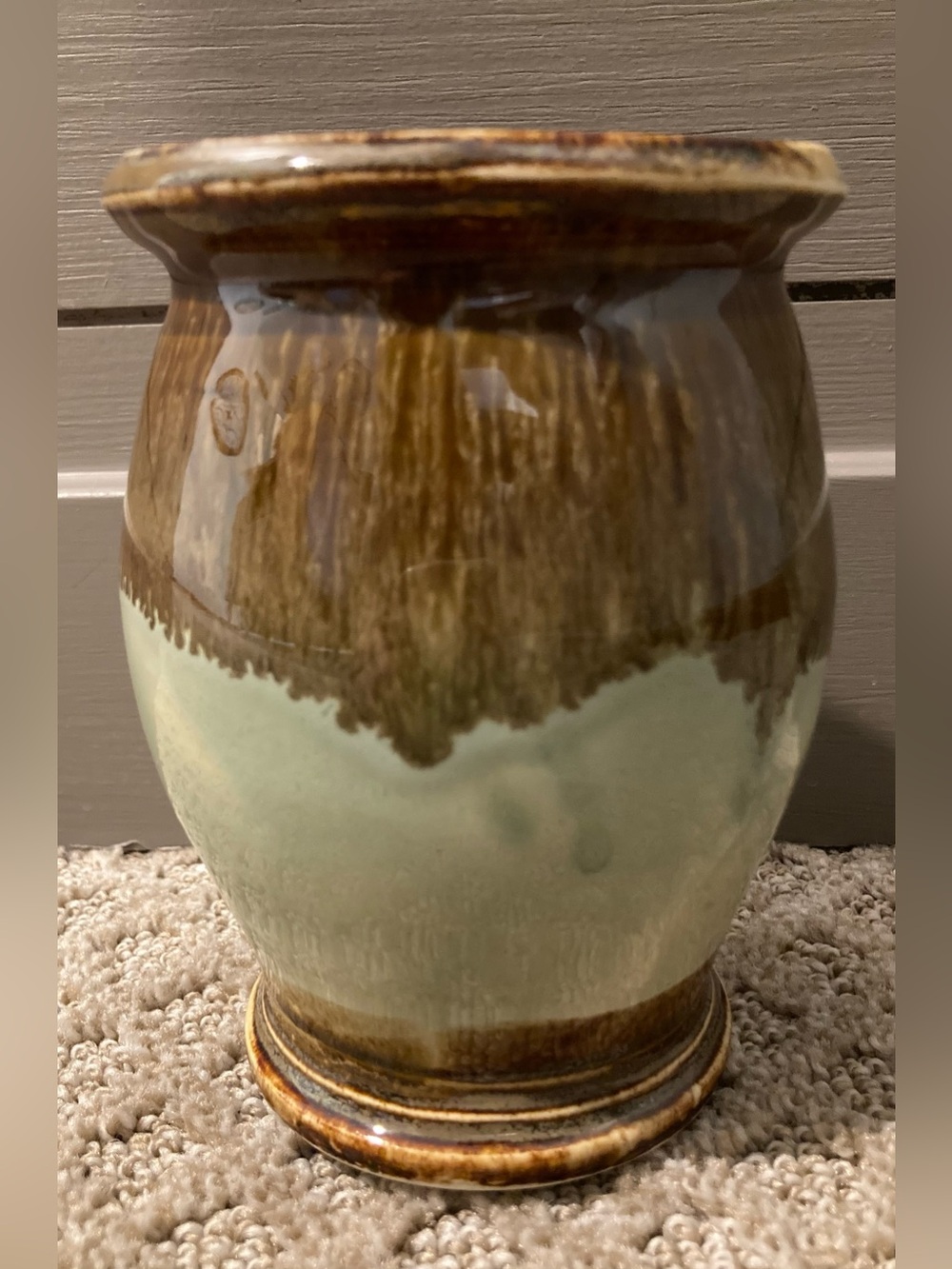 Studio Art Pottery Drip-Glaze Vase